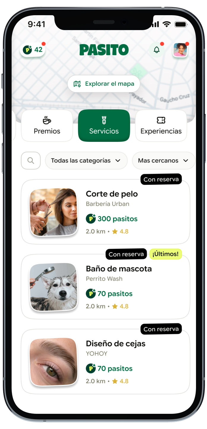 Pasito para comercios · vista izquierda